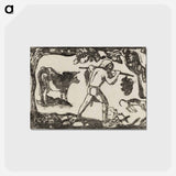 アートポストカード-Tahitian Carrying Bananas - ポール ゴーギャン Postcard.