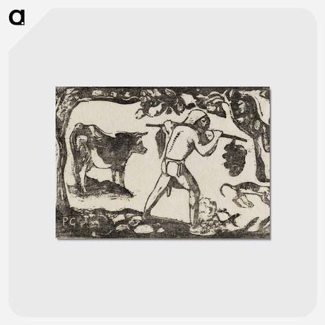 アートポストカード-Tahitian Carrying Bananas - ポール ゴーギャン Postcard.