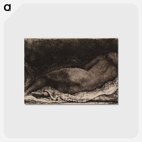 アートポストカード-Makaava alaston musta nainen - レンブラント ファン レイン Postcard.