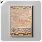 アートパネル-Jerusalem, Plate 22, "Albion thy Fear has made me tremble" - ウィリアム ブレイク Canvas.