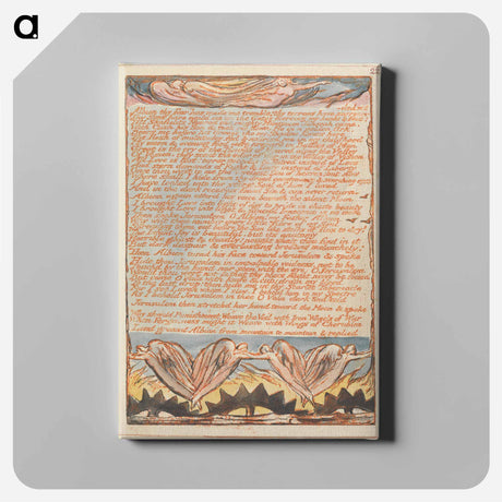 アートパネル-Jerusalem, Plate 22, "Albion thy Fear has made me tremble" - ウィリアム ブレイク Canvas.