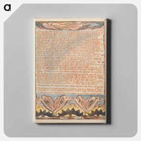 アートパネル-Jerusalem, Plate 22, "Albion thy Fear has made me tremble" - ウィリアム ブレイク Canvas.