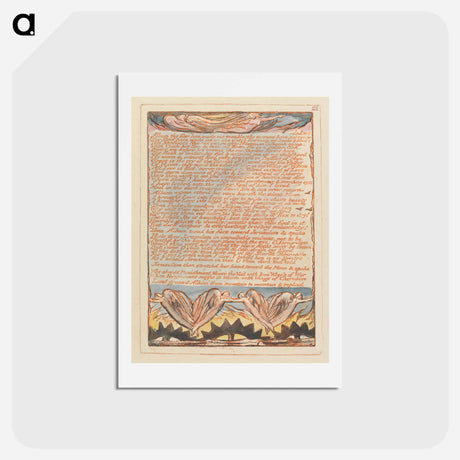アートポストカード-Jerusalem, Plate 22, "Albion thy Fear has made me tremble" - ウィリアム ブレイク Postcard.
