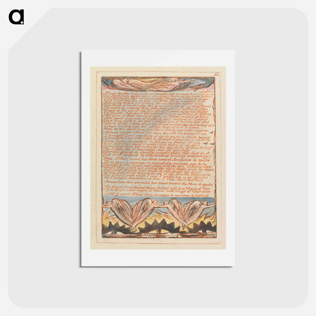 アートポストカード-Jerusalem, Plate 22, "Albion thy Fear has made me tremble" - ウィリアム ブレイク Postcard.