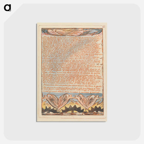 アートポストカード-Jerusalem, Plate 22, "Albion thy Fear has made me tremble" - ウィリアム ブレイク Postcard.