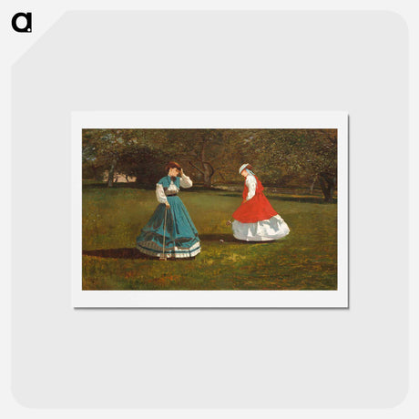 アートポストカード-A Game of Croquet - ウィンスロー ホーマー Postcard.