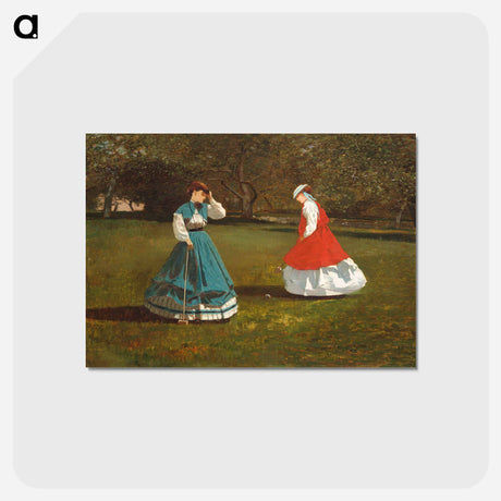 アートポストカード-A Game of Croquet - ウィンスロー ホーマー Postcard.