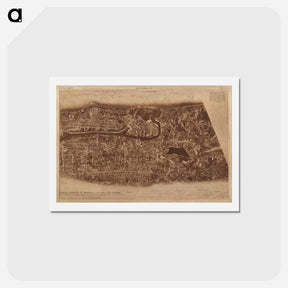 アートポストカード-New York City - アンティーク地図 Postcard.