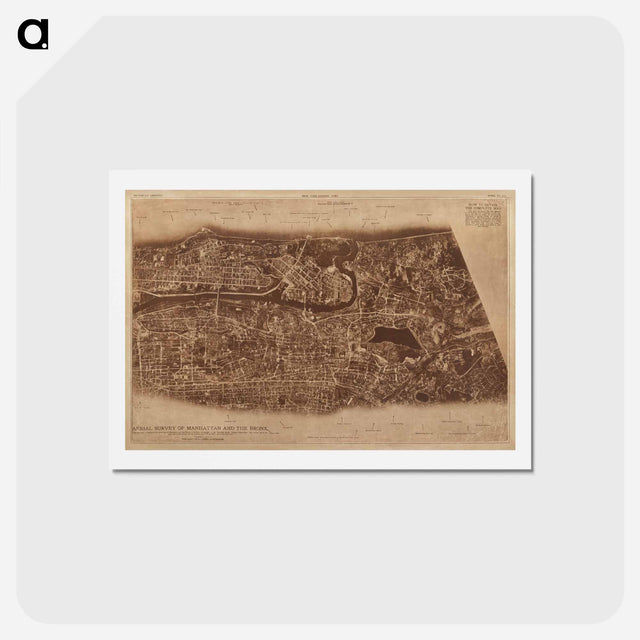 アートポストカード-New York City - アンティーク地図 Postcard.