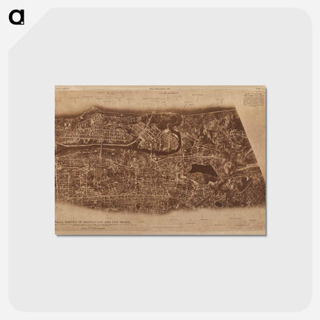 アートポストカード-New York City - アンティーク地図 Postcard.