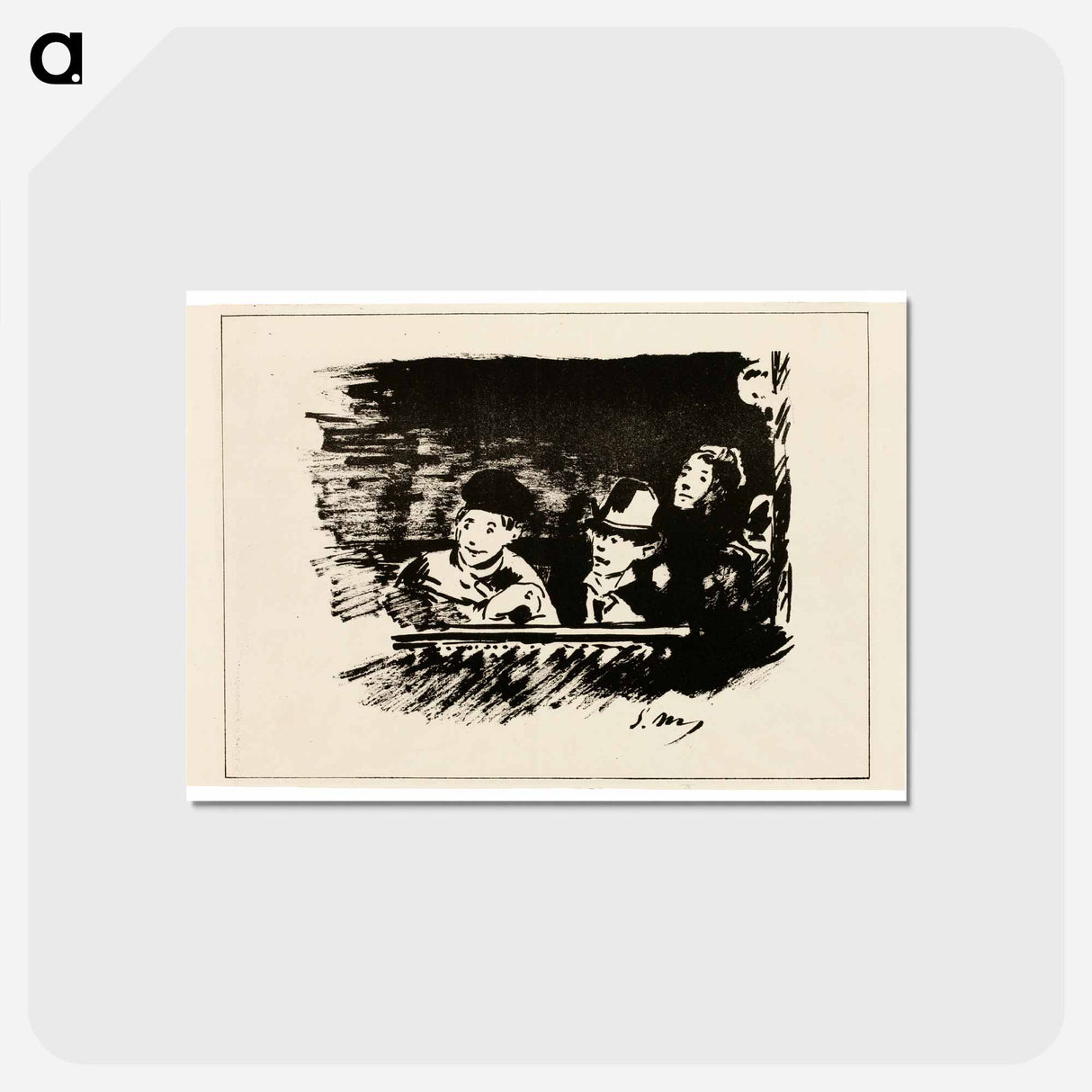 アートポストカード-In the Upper Gallery - エドゥアール マネ Postcard.