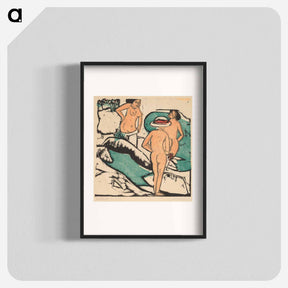 アートポスター-Women Bathing Between White Stones - エルンスト ルートヴィヒ キルヒナー Poster.