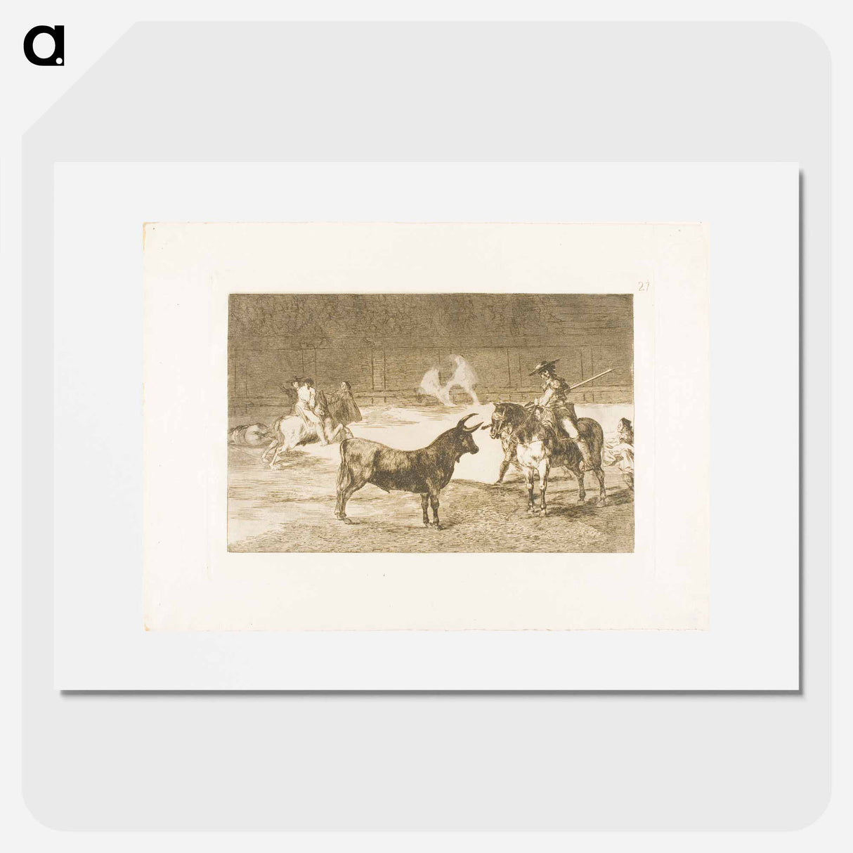 The Celebrated Picador, Fernando del Toro, Draws the Fierce Beast on His Pique - Francisco de Goya Poster.