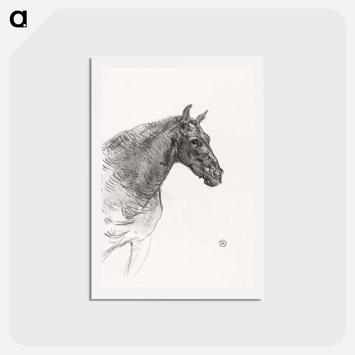 アートポストカード-Old Horse - アンリ ド トゥールーズ ロートレック Postcard.