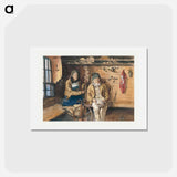 アートポストカード-Frau von Allmen and an Unidentified Man in an Interior from Splendid Mountain Watercolours Sketchbook - ジョン シンガー サージェント Postcard.