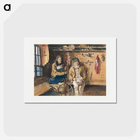 アートポストカード-Frau von Allmen and an Unidentified Man in an Interior from Splendid Mountain Watercolours Sketchbook - ジョン シンガー サージェント Postcard.