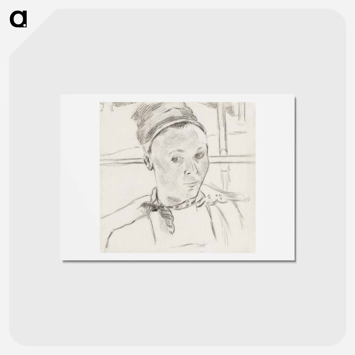 アートポストカード-Bust of a Young Breton Woman - ポール ゴーギャン Postcard.