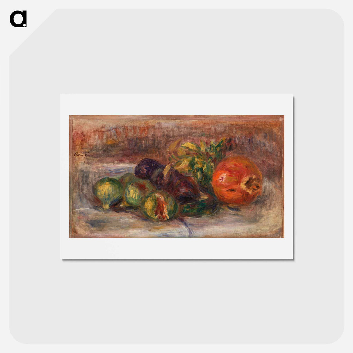 アートポストカード-Pomegranate and Figs - ピエール オーギュスト ルノワール Postcard.