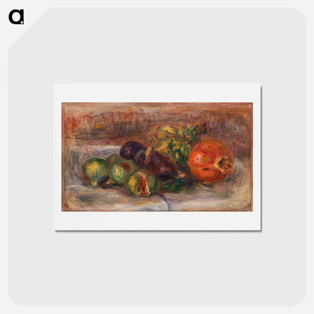 アートポストカード-Pomegranate and Figs - ピエール オーギュスト ルノワール Postcard.