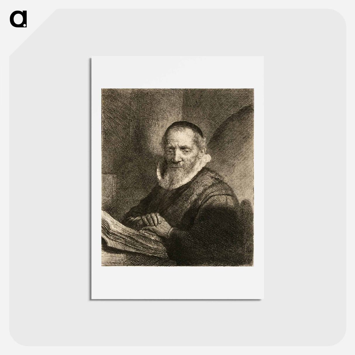 アートポストカード-Jan cornelisz. sylvius, the preacher - レンブラント ファン レイン Postcard.