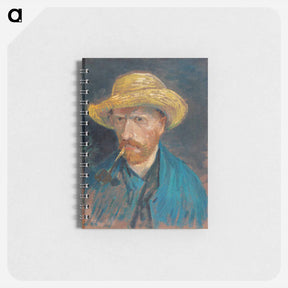 アートメモ帳-Self-Portrait with Straw Hat and Pipe - フィンセント ファン ゴッホ Memo.