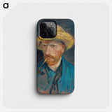 Self-Portrait with Straw Hat and Pipe - Vincent van Gogh Phone Case.