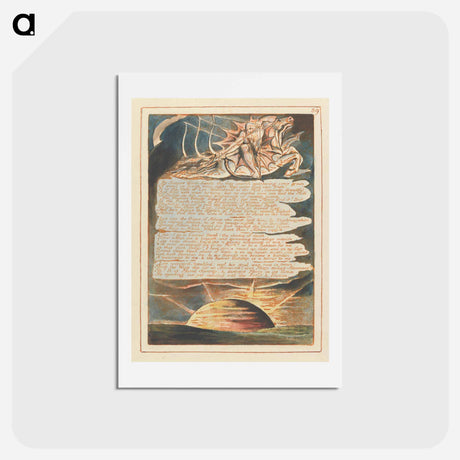 アートポストカード-By Satans Watch-fiends - ウィリアム ブレイク Postcard.