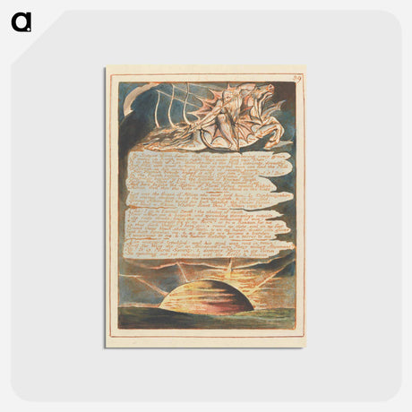 アートポストカード-By Satans Watch-fiends - ウィリアム ブレイク Postcard.