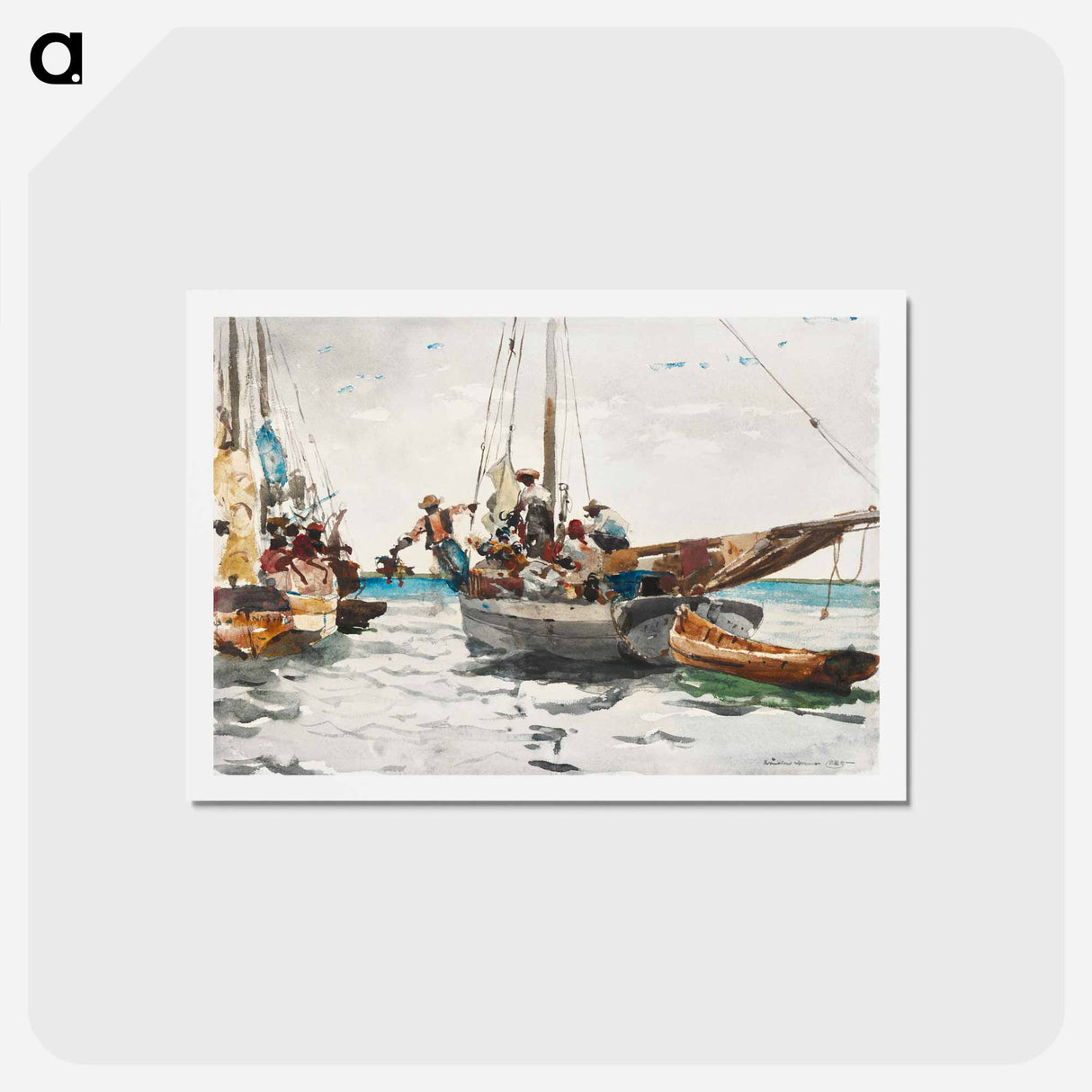 アートポストカード-Market Scene, Nassau - ウィンスロー ホーマー Postcard.