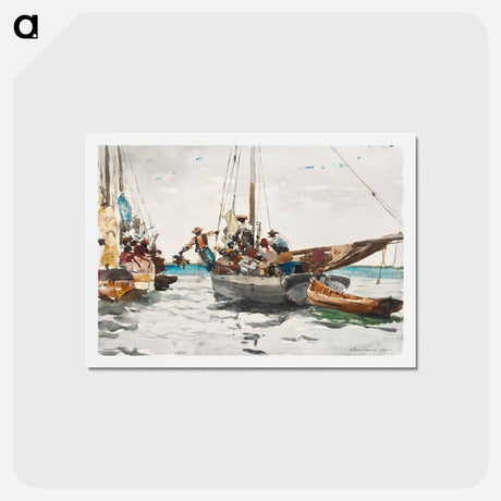 アートポストカード-Market Scene, Nassau - ウィンスロー ホーマー Postcard.