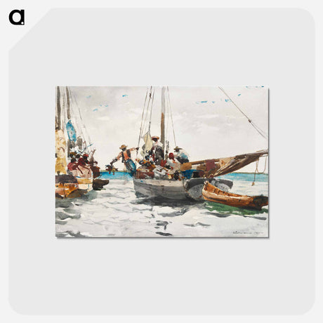 アートポストカード-Market Scene, Nassau - ウィンスロー ホーマー Postcard.