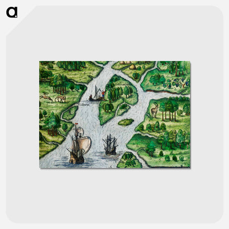 アートポストカード-Port Royal, South Carolina - アンティーク地図 Postcard.