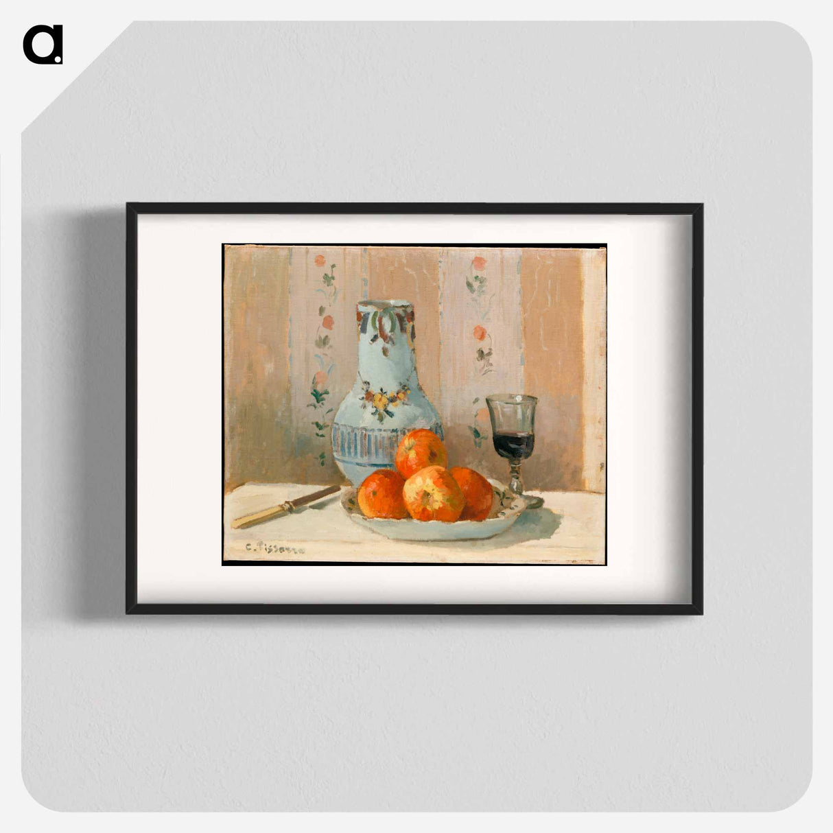 Still Life with Apples and Pitcher - カミーユ ピサロ Poster.