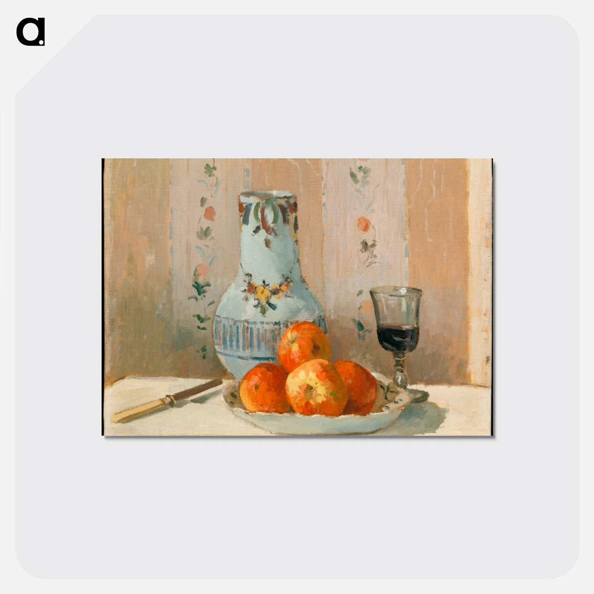 Still Life with Apples and Pitcher - カミーユ ピサロ Postcard.