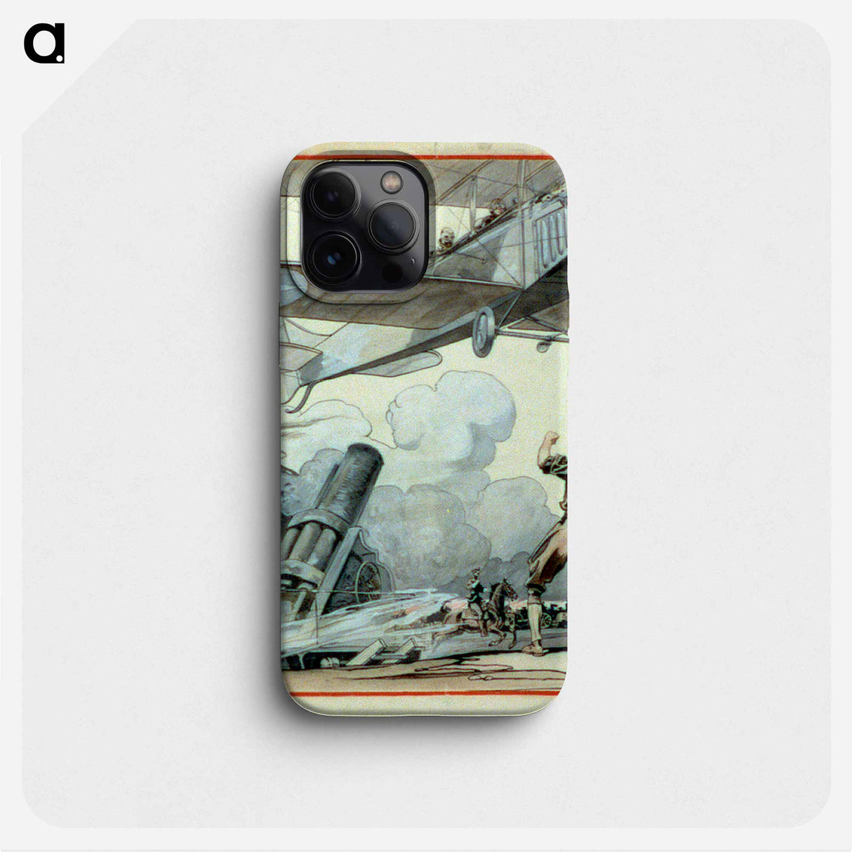 Airplane, artillery gun, and soldiers - Edward Penfield Phone Case.