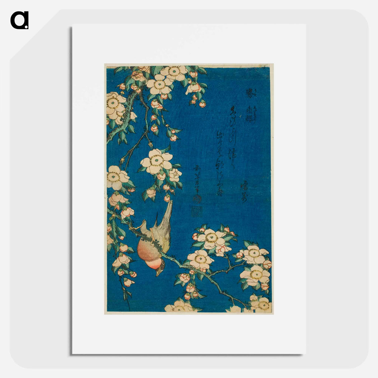 Hokusai's Bullfinch - Katsushika Hokusai Poster.