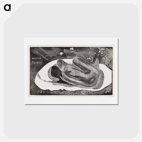 アートポストカード-She Thinks of the Ghost or The Ghost Thinks of Her - ポール ゴーギャン Postcard.