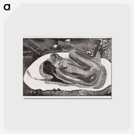 アートポストカード-She Thinks of the Ghost or The Ghost Thinks of Her - ポール ゴーギャン Postcard.