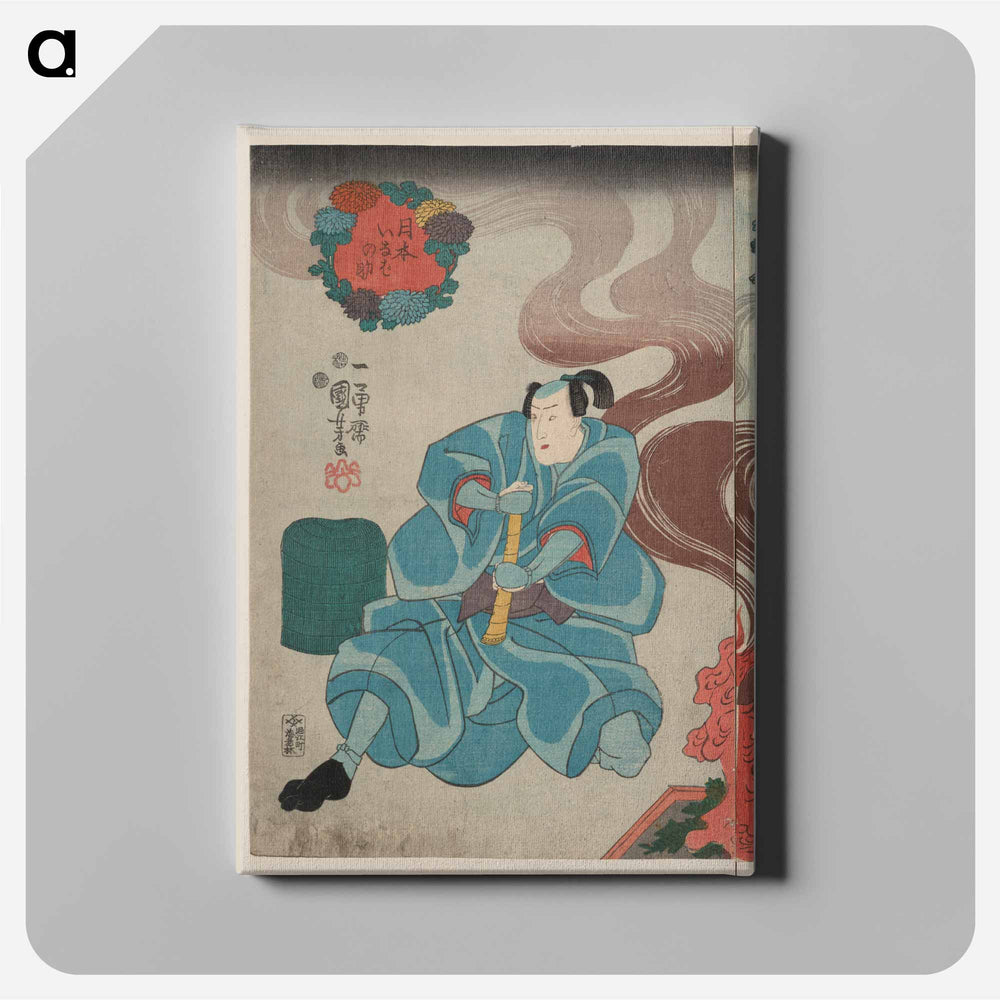 Tamashima ittō tenjiku tokubei tsukimoto inabanosuke print in high resolution by Utagawa Kuniyoshi - 歌川 国芳 Canvas.