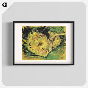 アートポスター-Two Cut Sunflowers - フィンセント ファン ゴッホ Poster.
