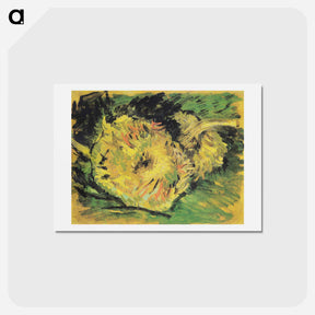 アートポストカード-Two Cut Sunflowers - フィンセント ファン ゴッホ Postcard.