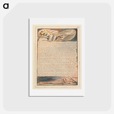 アートポストカード-Jerusalem, Plate 64, "Of the Mundane Shell" - ウィリアム ブレイク Postcard.