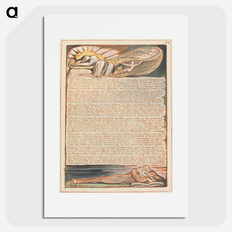 アートポスター-Jerusalem, Plate 64, "Of the Mundane Shell" - ウィリアム ブレイク Poster.