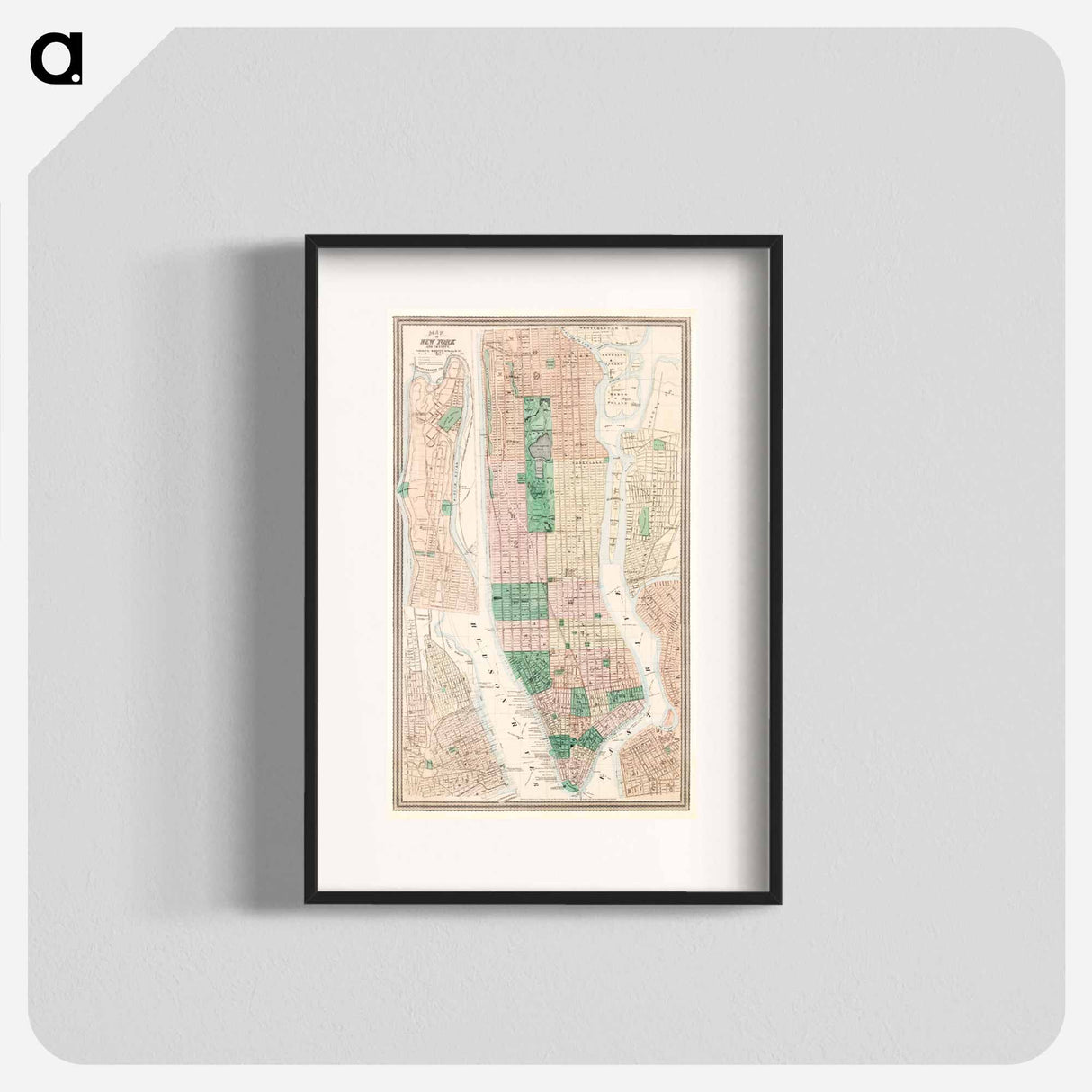 Map of New York and vicinity - アンティーク地図 Poster.