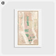 アートポストカード-Map of New York and vicinity - アンティーク地図 Postcard.