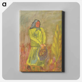 アートパネル-Woman with a basket - アーノルド ピーター ワイズ クビンチャン Canvas.