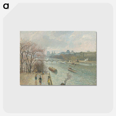 アートポストカード-The Louvre, Afternoon, Rainy Weather - カミーユ ピサロ Postcard.