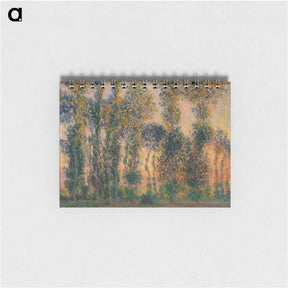 アートメモ帳-Poplars at Giverny, Sunrise - クロード モネ Memo.