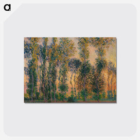 アートポストカード-Poplars at Giverny, Sunrise - クロード モネ Postcard.