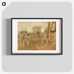 アートポスター-Young Spartan Girls Challenging Boys - エドガー ドガ Poster.